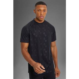 Mens Black Man Active Debossed Logo Reg Fit TShirt