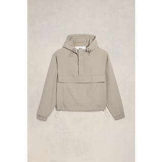 Ami Paris Hooded half-zip twill jacket - beige - EU 52
