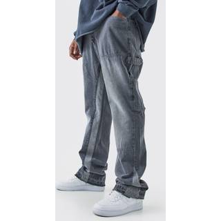 Mens Grey Plus Slim Rigid Flare Gusset Jeans