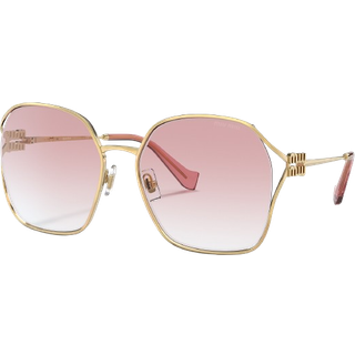 Miu Miu Kvinde MU 52WS 5AK06S Solbriller Metal Guld Rosa Geometrisk Normal Skygge