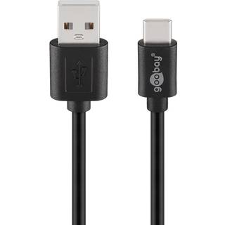 USB-A 2.0 til USB-C lade- og datakabel, hvid, 1m