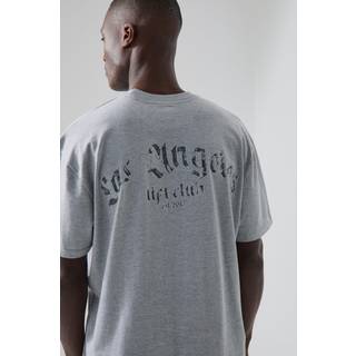 Mens Grey Marl Man Active Oversized La Lift Club T-shirt