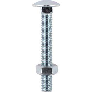 Timco Stålbolte med kuppelhovede og sekskantmøtrikker (sølv) - M16 x 100 mm (10-pak)