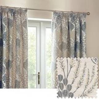 Wylder Wylder Wedgewood Ophelia Floral Jacquard Lined Pencil Pleat Curtains