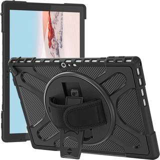Microsoft Surface Pro 4/5/6/7 Håndværker Case - Kickstand & Håndholder - Sort