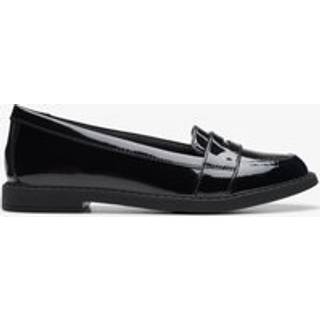 Clarks Clarks Black Multi Fit Patent Scala Loafer School Shoes