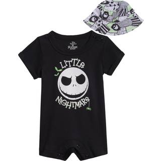 Disney Nightmare Before Christmas Jack Skellington Nyf?dte Baby Boys Romper og Hat Black 6-9 m?neder