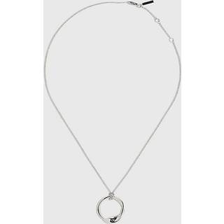 Twisted Circle Pendant Necklace - Silver - One Size