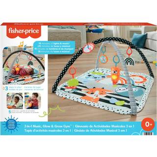 Fisher Price 3-i-1 Glow & Grow aktivitetstæppe med lyd, lys og tilbehør