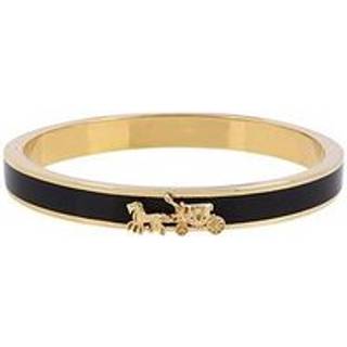 Coach COACH Horse And Carriage Enamel Hinged Black Bangle Bracelet