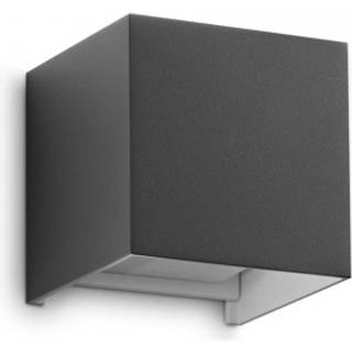 Ideallux LED udendørs væglampe Atom, Aluminium/grå/zink, Metal, Moderne,