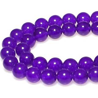 MJDCB Natursten perler lilla jade runde l?se perler til smykker, der fremstiller DIY armb?nd halsk?de (10 mm)