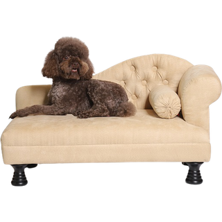 Hundesofa med 1 armlæn - beige - hundekurv