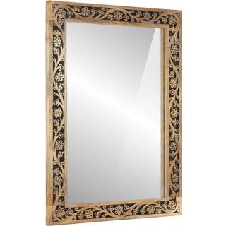 Badeværelsesspejl 50X70X2,5 Cm Massivt Mangotræ Og Glas