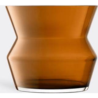 LSA International Vases - 'Sculpt' vase, medium, cognac in BROWN Glass