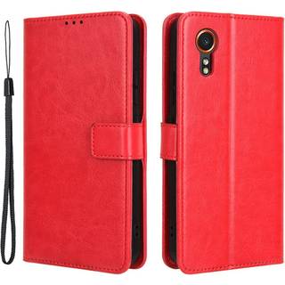 EIDERWOOD Samsung Galaxy Xcover 7 Blankt Læder Flip Cover m. Pung & Strop - Rød
