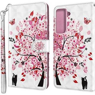 Wonder Series Samsung Galaxy S21 5G Pung Cover - Blomstrede Træ