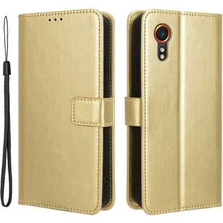 EIDERWOOD Samsung Galaxy Xcover 7 Blankt Læder Flip Cover m. Pung & Strop - Guld
