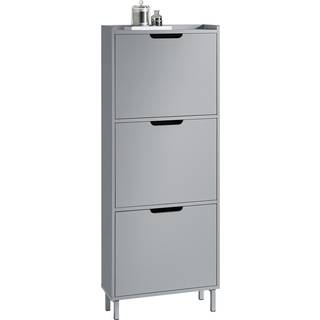 SoBuy Skoskab med 3 klapper, 50x129x19 cm, grå