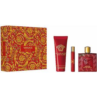 Versace - Eros Flame Sæt - 100 ml Edp + 10 ml Travel Spray + Shower Gel