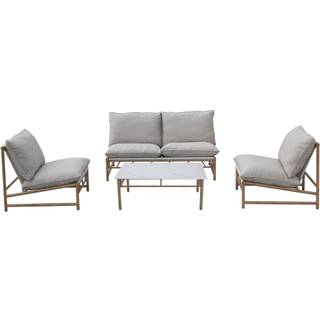 Vega Sofasæt 4 pers. 4 dele m/hynder, natur/grå