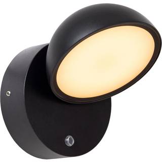 Finn LED-væglampe, sort, IP54, dag/nat-sensor