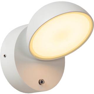 Finn LED-væglampe, hvid, metal, IP54, dag/nat-sensor