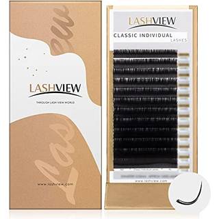 Lashview Silk Mink Fake Eyellash Extensions 0,20 Tykkelse C Curl Blandet bakke 8-15mm Naturlige tykke vipper Individuelle semi-permanente ?jenvip