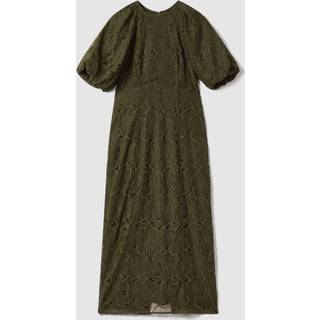 Florere Florere Lace Puff Sleeve Midi Dress