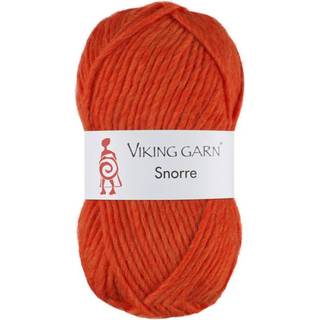 Viking Snorre 251 Orange Indhold: 100% Highland Merino Uld Vægt/længde: 100 g = ca. 100 meter Anbefalede pinde: 7.00-8.00 mm Strikkefasthed: 10 cm = 12 m Vask: Skånevask 30°C uden skyllemiddel / Tåler ikke tørretumbling / Tørres fladt.