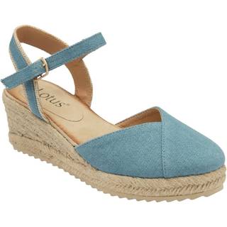 Lotus Lotus Blue Wedge Espadrille Shoes