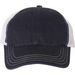 RICHARDSON garmentvasket truckerkasket (111) marineblå/khaki - ustruktureret lavprofil, netryg, forudbuet brem, Justerbar snapback