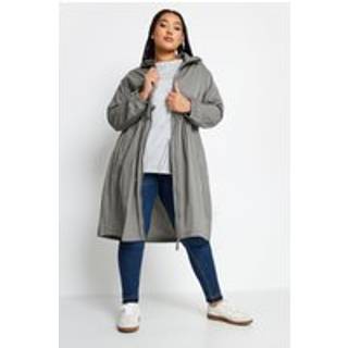 Yours Curve Yours Curve Grey Lightweight Longline Parka Jacket