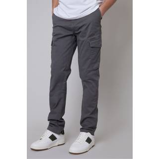 Threadbare Threadbare Light Grey Cotton Cargo Trousers With Stretch