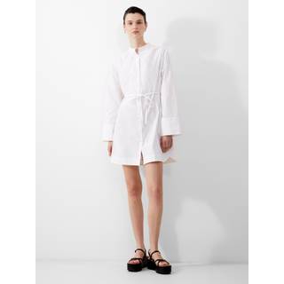 French Connection French Connection White 100% Cotton Alissa Wide Sleeve Shirt Dress