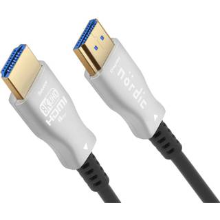 NÖRDIC 50m aktivt AOC optisk fiberkabel HDMI 2.1 8K 60Hz 4K 120Hz 48Gbps Dynamic HDR, eARC, VRR kompatibel med RTX 3080 3090
