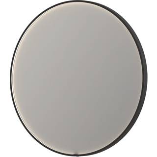 Sanibell INK SP24 LED spejl Ø80 børstet metal sort aluramme