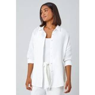 Roman Roman White 100% Cotton Textured Button Shirt