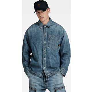Boxy Fit Overshirt - Medium blue - Men