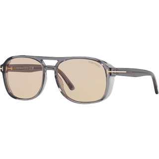 TOM FORD Mand FT1022 ROSCO 20E Solbriller Acetat Grå Brun Firkantet Fotokromatisk
