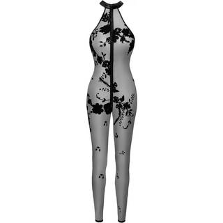Noir Handmade F315 Ego Flocked Mesh Halter Catsuit M