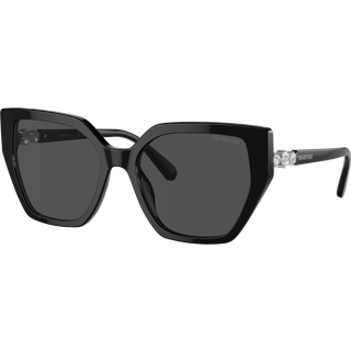 Swarovski Kvinde SK6016 100187 Solbriller Acetat Sort Grå Geometrisk Normal