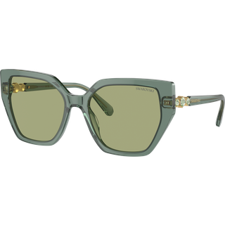 Swarovski Kvinde SK6016 104382 Solbriller Acetat Grøn Grøn Geometrisk Normal