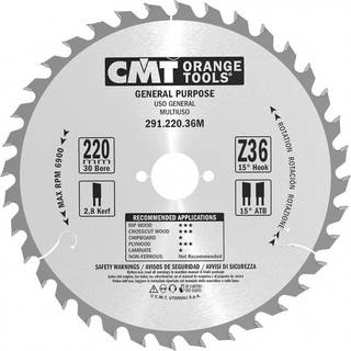 CMT Klinge 220x2,8x30 Z36 W - 291.220.36M