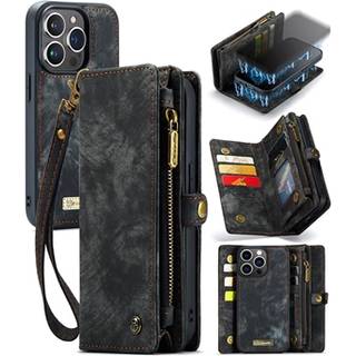 iPhone 15 Pro Caseme 2-i-1 Multifunktionel Pung - Sort