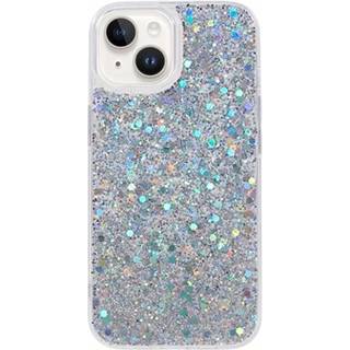 iPhone 15 Glitter Flakes TPU Cover - Sølv