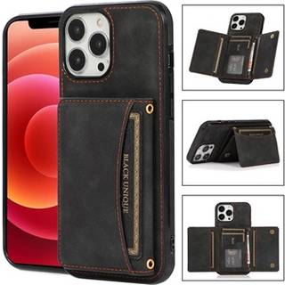 iPhone 14 Hybrid Cover med Pung - Sort