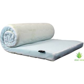 Topmadras 7 zoner 90x200 cm - Højde på 7 cm - Antibakterielt betræk med aloe vera - Memoryskum top madras til enkelt seng - By Borg
