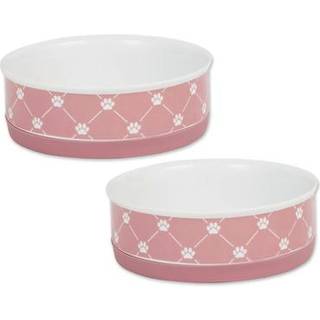 Knoglet tør keramisk kæledyrskollektion trellis medium sæt 6x2 rose 2 stykke