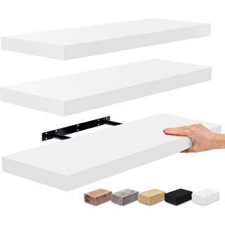 Sorbus flydende hylder til v?g - 24 tommer v?ghylder til sovev?relset k?kkenindretning badev?relse hylder - 3 hvide flydende hylder til v?gdekorb